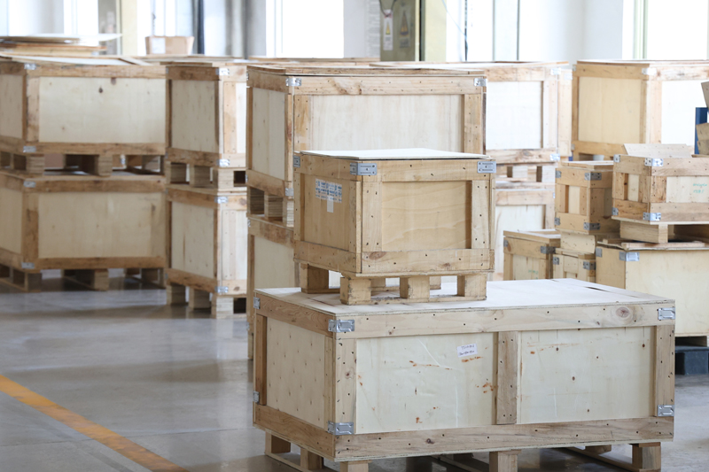 KOWOV valves packed in wooden cases for shipment