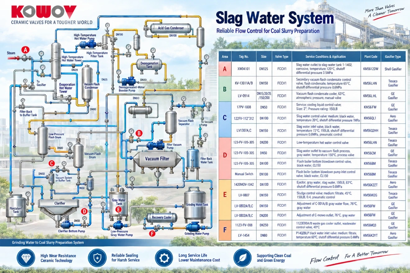 Black water flashing and slag water system