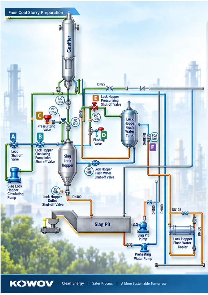 Coal gasification process flow