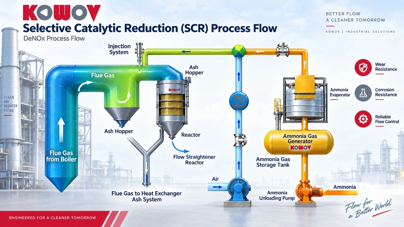 Selective catalytic reduction (SCR) DeNOx process flow