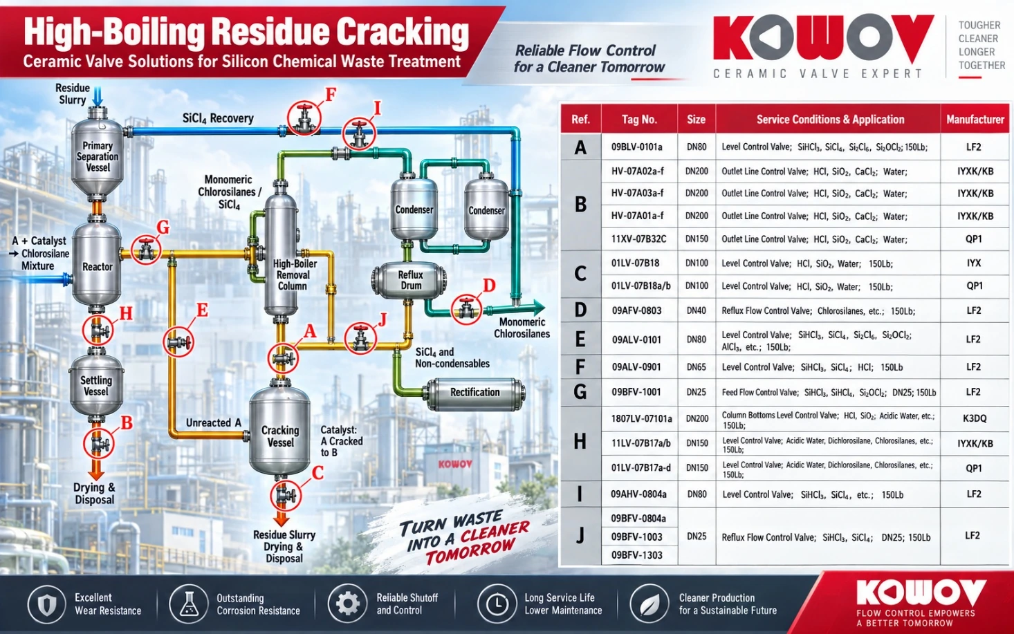 High-boiling residue cracking