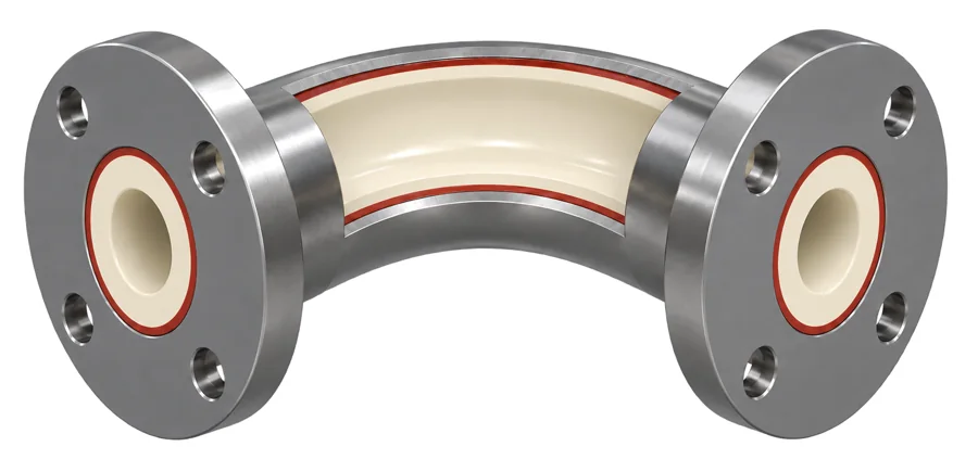 Ceramic-lined elbows