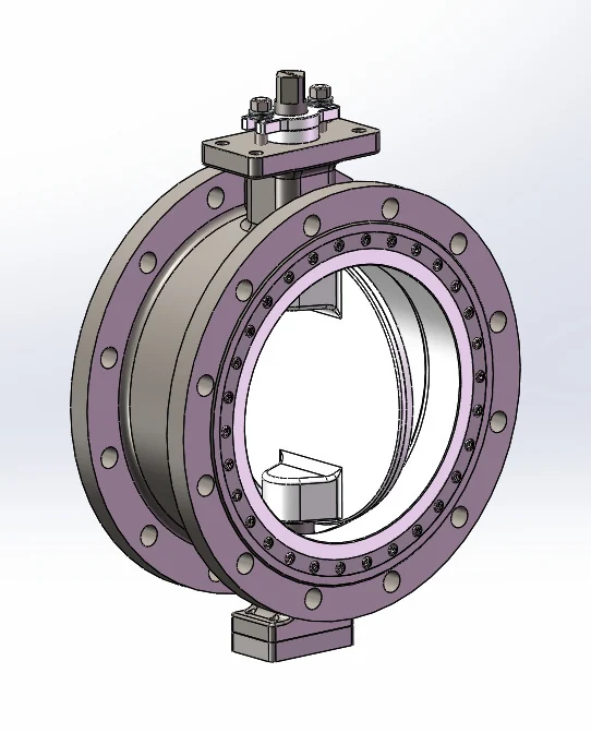 FEBV in the open position, the disc clear of the ceramic seat